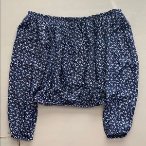 brandy melville off the shoulder floral top